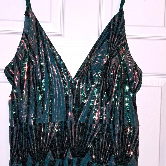 fashion nova green sequin dress Heather Strapless Sequin Maxi Dress - Green
